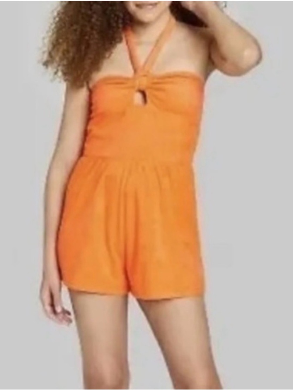 wild fable Orange Halter Keyhole Romper